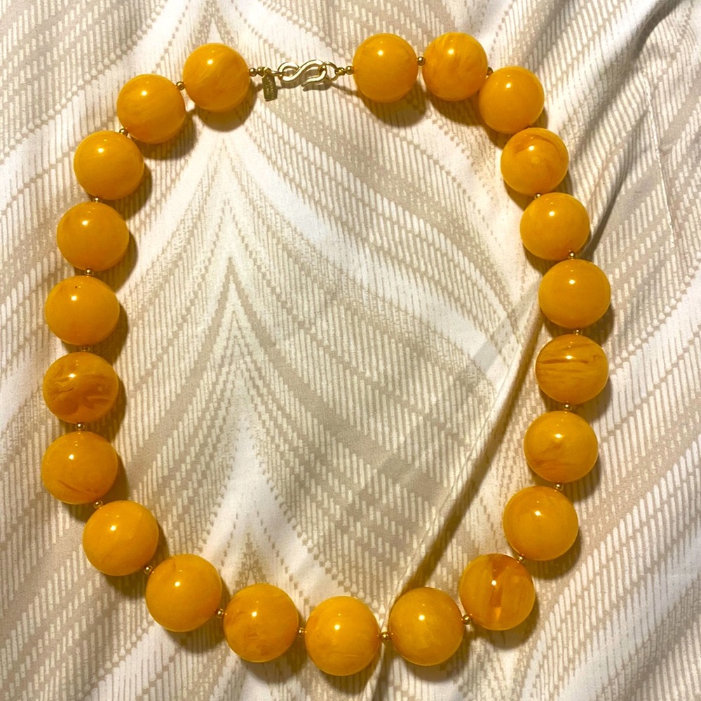 Big yellow beaded necklace
